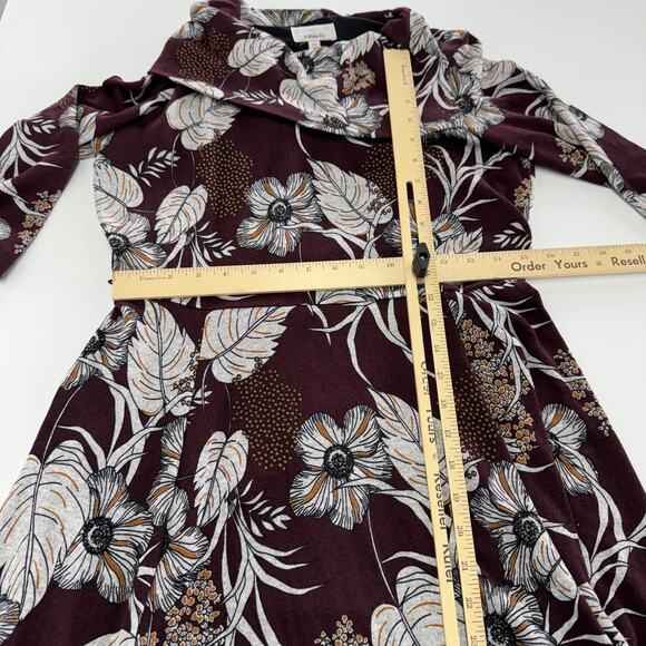 Signature by Robbie Bee Dress Womens Petite Medium Wine Floral‎ Cowl Neck PM NWT - Picture 8 of 10